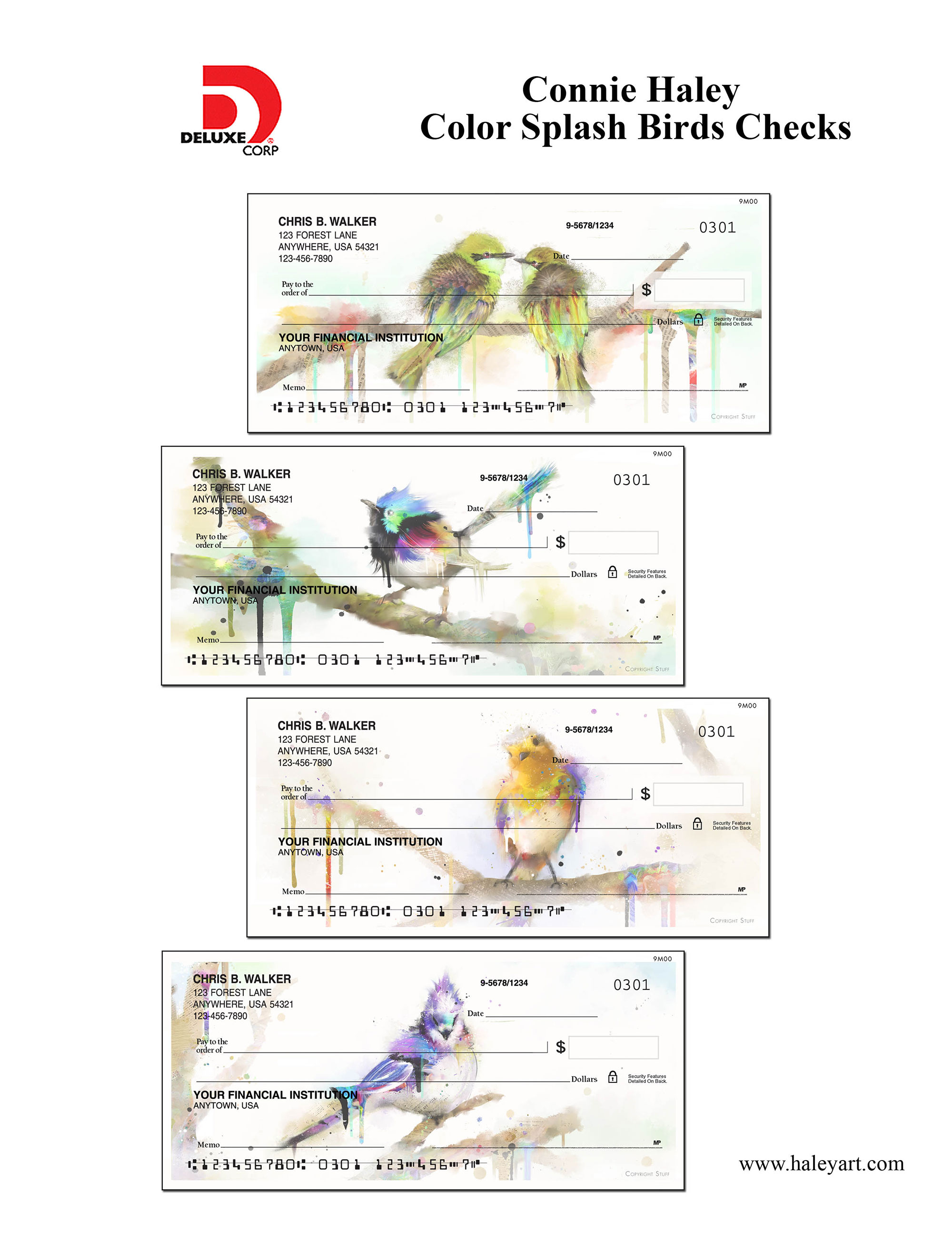 Deluxe Color Splash Birds Checks